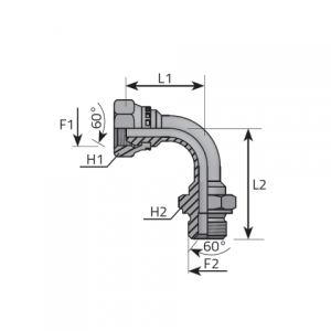 90° Adapter male BSPP- swivel female BSPP. (AMF90G)